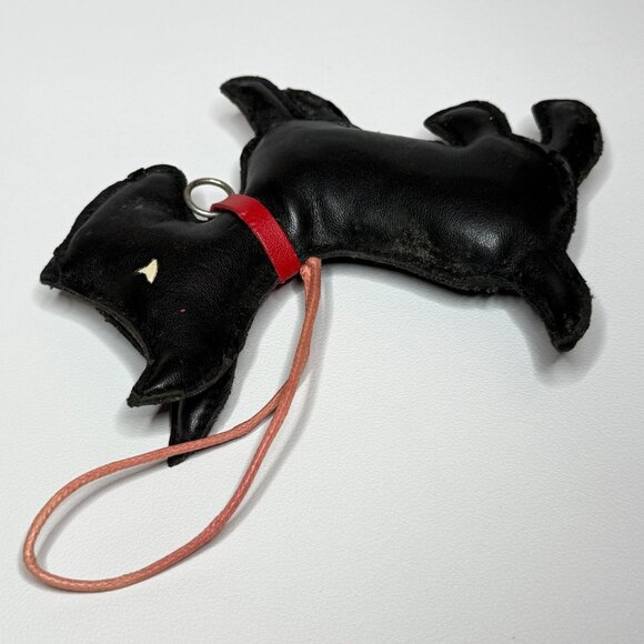 Black Faux-Leather Scottie Dog Scottish Terrier Christmas Ornament - Picture 6 of 6